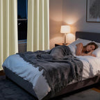 RYB HOME Bedroom Blackout Curtains 72 inches Long, 100% Blackout | Thermal Insulated, Noise Reducing, Curtains for Living Room Nursury, For Sleep, W34 x L72, Biscotti Beige - Image 5