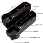 Car Seat Gap Filler Organizer, 2 Pack Multifunctional Car Seat Organizer, Auto Console Side Storage Box with Cup Holders 2 Seat Hooks for Drink, Car Organizer Front Seat for Holding Phone, Sunglasses - Image 6