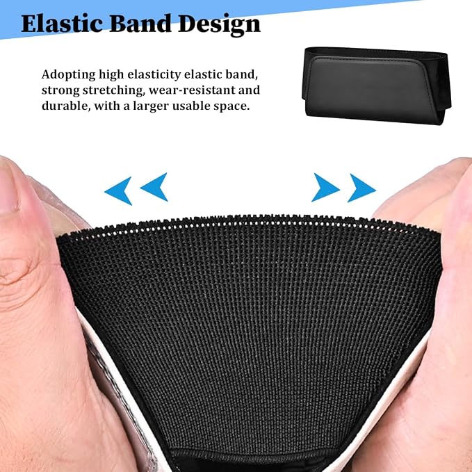 Car Seat Side Pocket Organizer, Leather Vehicle Seat Door Pouch Bag for Pen Phone Key, Automotive Console Card Sunglasses Holder Storage Bag, Universal for SUV Van Truck (Black) - Image 4