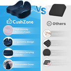 CushZone Extra Large Seat Cushion, Sciatica Support for Office Chair, Blue | Ergonomic Office Chair Cushion for Hip & Tailbone Pain Relief, Memory Foam Cushion for Car, Long Trip, Desk Chair, Lab - Image 5