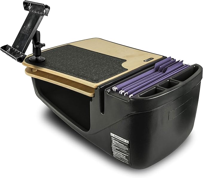 AutoExec GripMaster Car Desk for Your Vehicle Workstation and Mobile Office, Natural with Tablet Mount by AutoExec