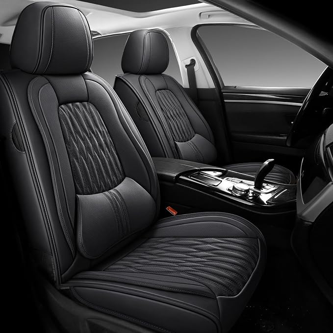 WELLDO Car Seat Covers, 5 Seats, Black-w02 | Waterproof, Scratch-Resistant, Breathable & Easy to Clean, Universal Fit for SUV Sedan Truck, Full Set - Image 7