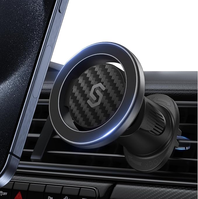 SYNCWIRE for MagSafe Car Mount, Flexible Rotation Magnetic Phone Holder for Car Vent, Hands Free Car Air Vent Phone Holder Clip Universal Compatible with iPhone 17 16 15 14 13 12 Pro Max Plus | 360° Rotation, Super Strong Magnets, Car Vent Phone Mount ... - Image 8