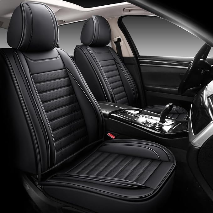 MINGBRON Car Seat Covers,Car Seat Protector Waterproof,Seat Covers Full Set, Car Seat Protectors,Automotive Seat Covers Fit for Most Cars Black - Image 2