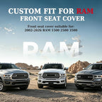 Coverado Car Seat Covers Compatible with Dodge Ram 2002-2026 1500 2500 3500 Pickup Limited Laramie Big Horn Waterproof Leather Seat Protectors Fit Dodge Ram Crew Cab& Quad Cab(2PCS, Black) - Image 5