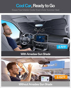 Windshield Sun Shade for GMC Yukon 2000–2026, Foldable Umbrella Sunshade with 100% UV Block, Multi-Layer Heat Insulation, Reinforced 10-Rib Frame, Keeps Car Cooler, Summer Car Accessory - Image 2