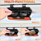Car Sunglasses Holder for Sun Visor, Button Leather Eyeglass Hanger and Interior Storage Box - Image 2