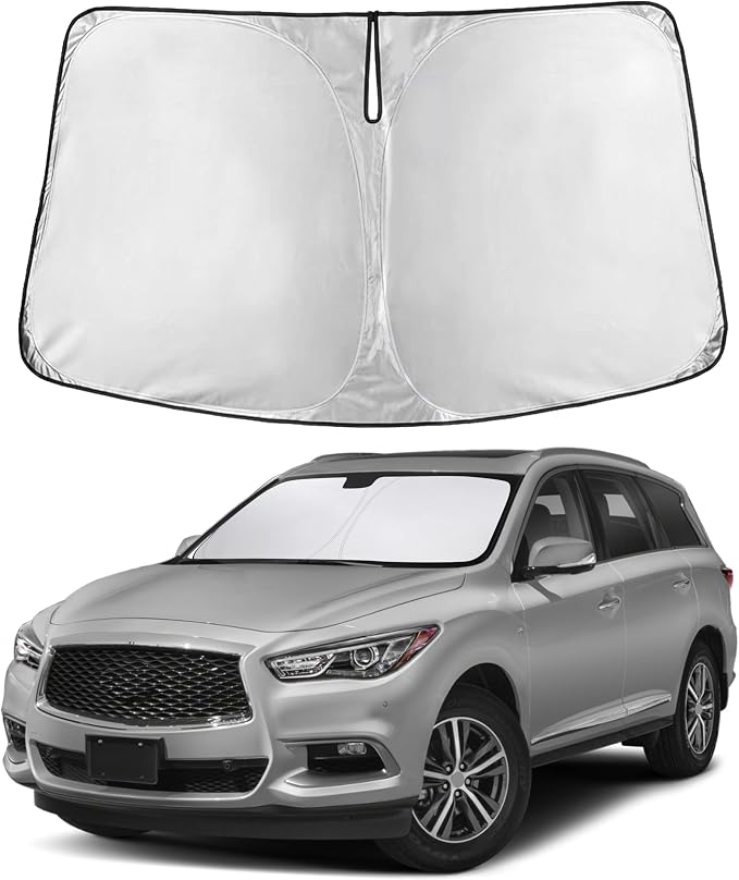 Autovir Windshield Sun Shade Fit for 2014-2019 2020 2021 Infiniti QX60 | Sunshade, Front Car Window Shades Sun Visor, Blocks UV Rays & Heat, Car Accessories by Autovir