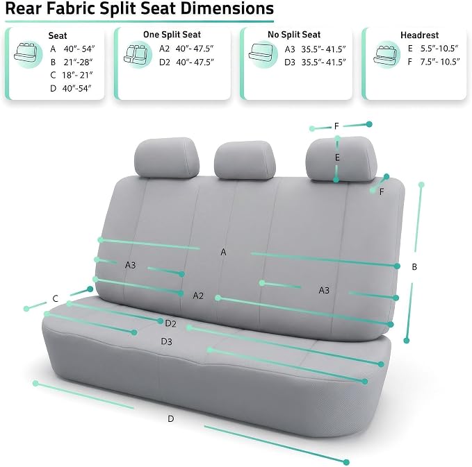 FH Group Automotive Car Seat Covers Rear Set Premium 3D Air Mesh Seat Covers, Airbag Compatible and Split Bench Cover Universal Fit Interior Accessories for Cars Trucks and SUVs - Orange - Image 6