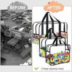 6 Packs Toy Storage Bags with Labels, Reusable Clear PVC Board Game Storage, Travel Waterproof Organizer Bags with Zipper Large Capacity (L, XL, XXL) - Image 5