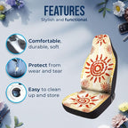 GENANY Celestial Sun Car Seat Covers, 2-Piece Front Seat Set | 2-piece polyester front seat cover set, each 35 x 21 x 21 inches, with adjustable straps and hooks - Image 5