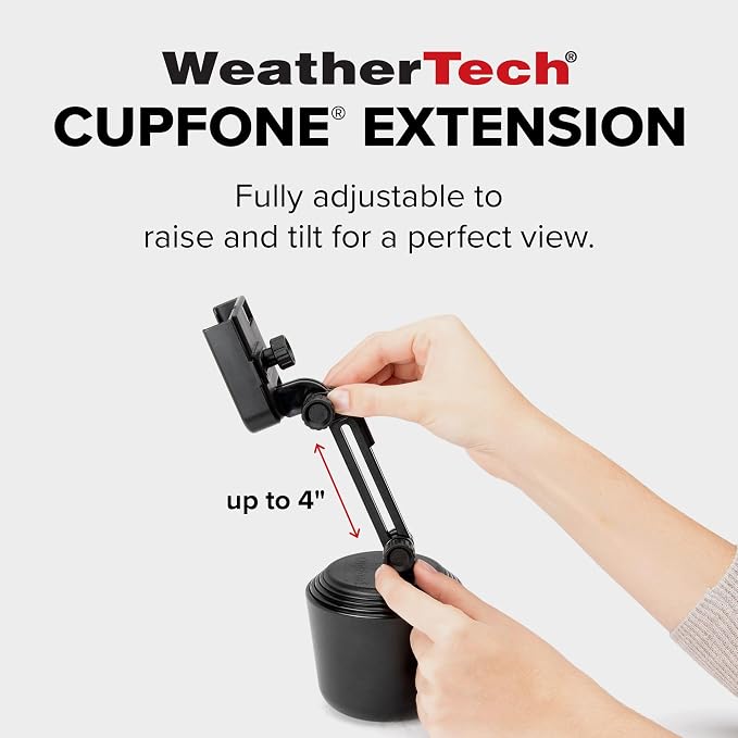 WeatherTech CupFone with Extension – Adjustable, Universal Cup Holder Cell Phone Mount Car & Truck Accessory – Best Design for iPhone & Smartphone Charging – Royal Blue Metal Knobs - Image 2