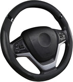 Cxtiy Car Steering Wheel Cover for Men Women Universal Leather Steering Covers for Car SUV (Full-Black) by Cxtiy