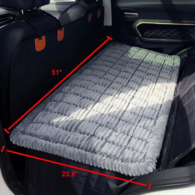 Dog Bed for Car Back Seat Non-Slip, Backseat Dog Bed Mat for Backseat Extenders, Pet Car Blanket Seat Cover for SUVs Trucks Sedans, Soft Machine Washable Travel Dog Bed (51" x 23.5") - Image 2