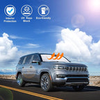 Windshield Sun Shade for 2022-2026 Jeep Wagoneer Accessories | Full covered for windshield, Foldable & Durable, Block UV Rays, Reduce Heat, Easy to install, Keep Car Cooler - Image 6