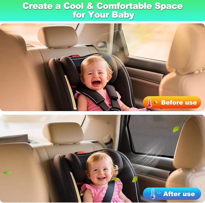 CRV Window Shades 2017-2022, Rear Side Mesh, 2PCS | Custom Fit Window Shades, Breathable Mesh Blocks UV Rays, Reduces Heat & Glare, Creates Comfort for Babies & Rear Passengers - Image 4
