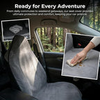 Car Towel Seat Cover, Waterproof Non-Slip Automotive Towel Protective Cover, Sweat-Proof Machine Washable Removable Carseat Vehicle Front Seat Mat Protector, Universal Fit (Gray) - Image 4