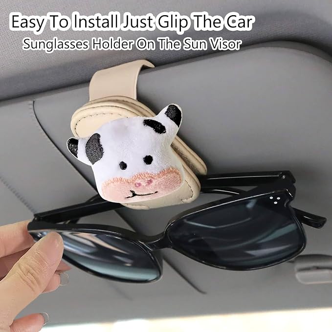 Ducks Car Visor Accessories Magnetic Leather Sunglasses Holder | Ticket Card Clip Sunglasses Mount,Cars Visor Accessories Gadgets Duck Auto Decor,Ducks Gifts for Women,Men,Mom - Image 2