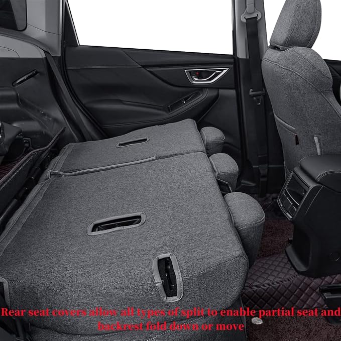 coverdream Forester Seat Covers Custom Fit for 2019-2023 2024 Subaru Forester Seat Covers,Full Coverage,Airbag Compatible Polyester Car Seat Protector (Full Set,Gray) - Image 8