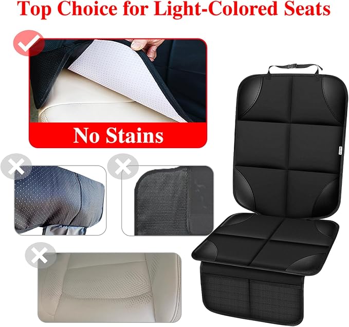 Meolsaek Kick Mats Back Seat Protector, Waterproof Oxford Seat Back Protector, Car Seat Back Protector for Kids, Back of Seat Protector for Kids Feet Car Seat (Black D -2 Set) - Image 3