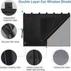 Magnetic Car Window Shades,2Pcs Side Window Sun Shade with 7 Strong Magnets | Double Layer Magnetic Car Sunshade for Baby,Full Covers/Half Shade Car Window Covers for Side Windows,Magnetic Car Curtains - Image 7