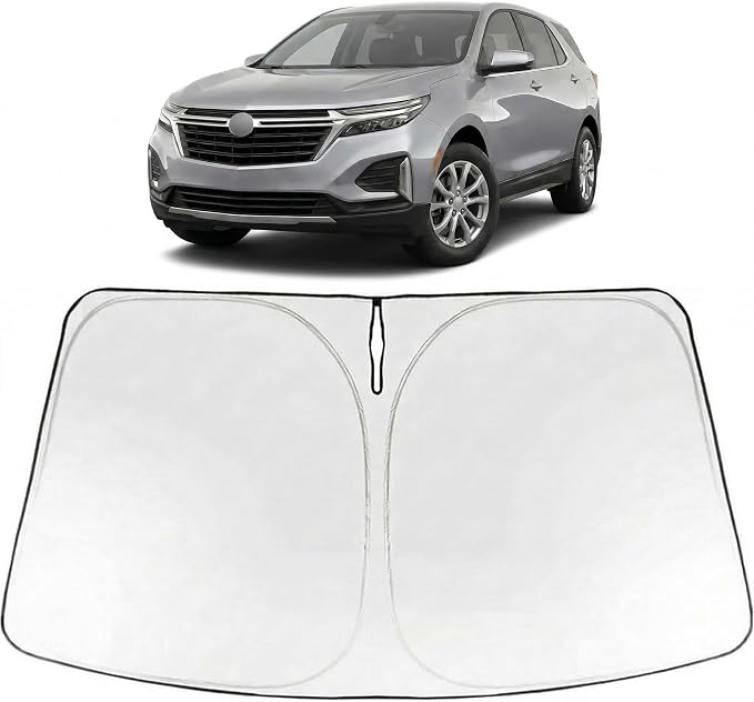 Proadsy Custom Fit Car Windshield Sun Shade for 2025-2026 Chevrolet Equinox | 240T Heat Shield, Drops Temp 54°F, Blocks 99% UV, Prevents Dashboard Cracking, Summer Parking & Beach Trips, Easy Twist-Fold by Proadsy