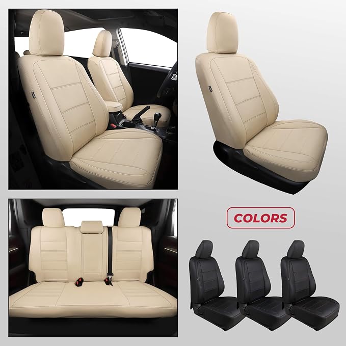 FREESOO Custom Leather Seat Covers for Toyota Corolla L LE Series 2014-2019 | Sedan, Full Set, Waterproof, Airbag Compatible, Scratch-resistant, Anti-slip, Protector Cushion, Durable Material, Easy-clean - Image 7