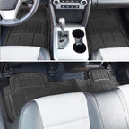 VaygWay Universal 3 Piece Heavy Duty Front and Rear Black Rubber Floor Mats - Premium Quality Trimmable Universal Fit All Weather Protection Floor Mats for Car Van SUV Truck - Image 2
