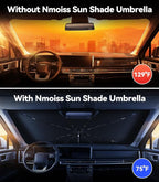 Nmoiss Windshield Sun Shade Umbrella [Vinyl Coating Heat Shield] Fit for 2013-2026 Hyundai Santa Fe, SE/SEL/XRT/Limited/Calligraphy Accessories, Protect Car from Sun Rays - Image 2