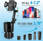 Cup Holder Phone Mount, 2 in 1 Cup Holder Expander for Car Long Arm with 360°Rotation Cup Holder Cell Phone Holder for Car Compatible with All Smartphones - Image 5