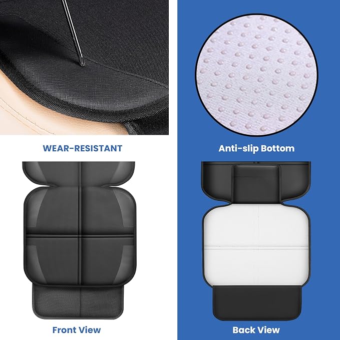 Meolsaek Car Seat Protector for Child Car Seat，Non-Slip Backing No Imprints | Durable Car Seat Mat 600D Fabric, Waterproof Car Seat Cover with Thick Pad - Image 2