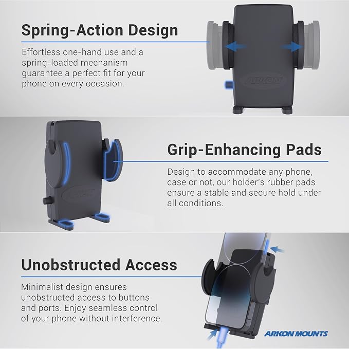 AutoExec Reach Desk Front Seat Car Desk and Portable Workstation with Tablet Mount and Phone Vent Clip, Black - Image 2