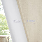RYB HOME Natural Linen Textured French Door Window Curtains 100% Blackout | Self Adhesive, Thermal Insulated Privacy Energy Saving, Shades for Nursery Office Patio Glass Door, W34 x L40, 1 Panel - Image 7