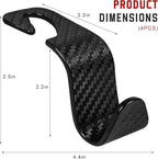 4 PCS Car Seat Headrest Hook, S Type Auto Rear Seat Hanger Holders Backpack Storage Hooks, Universal Vehicle Storage Organizers for Wallet Purse Bag Cloth Umbrella (Black) - Image 2