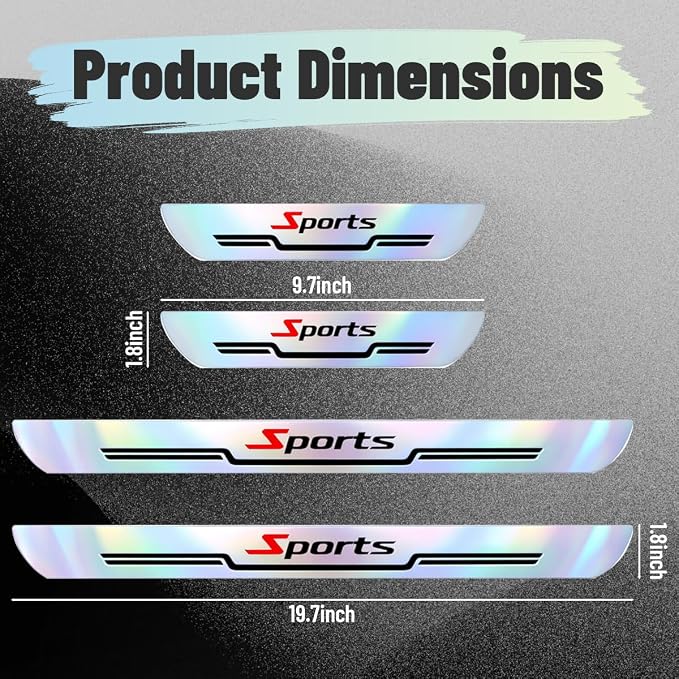 4PCS Car Door Sill Protector, Sport Anti-Slip Vehicle Door Edge Scratch Protection, Self-Adhesive Automotive Entry Guard Decoration Sticker, Universal for SUV RV Truck (White) - Image 2