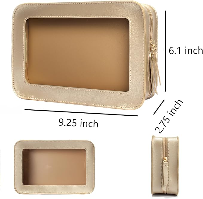 Clear Makeup Bag Small, TSA Approved Portable Toiletry Bag with Zipper Cosmetic Travel Bag Makeup Organizer Case Mini Makeup Pouch for Purse Car Organizer Bag for Women Men - Image 5