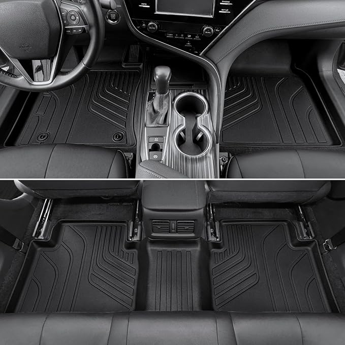 Floor Mats for 2018-2024 Toyota Camry Gas FWD Accessories | Full-Coverage Set with Cargo Liner, Odorless & Durable, All-Weather Protection, 3D Laser Fit, Easy to Spray Clean - Image 4