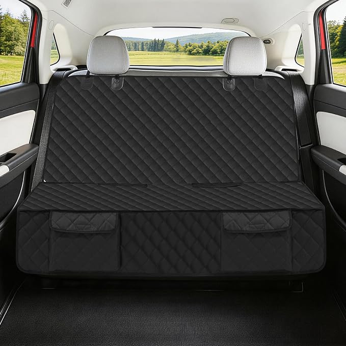 Bark Lover Deluxe More Durable Waterproof Backseat Protector, High Heat Resistant and Nonslip Back Seat Cover for Dogs Kids, Universal Size Fits Cars, Trucks, SUVs by BarkLover