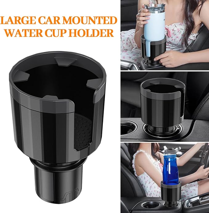 Cup Holder Expander for Car, Adjustable Adapter with Non-Slip Base for Water Bottles, Travel Mugs, Fits 65-100mm Console Hole - Image 6