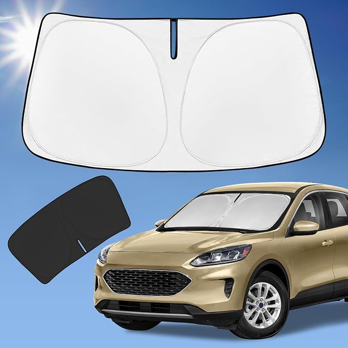 for Ford Escape 2020-2025 2026 Sun Shade Sunshade Windshield Cover | 4-Layer Front Window Shade Custom Fit Escape Foldable Sun Visor 240T Shade Blocks UV Rays Cool Car Accessories by ZOIBVCARSUNSHADE