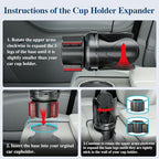 Car Cup Holder Expander, Cup Holder Extender Adapter with Expandable Arm and Adjustable Base, Compatible with Yeti Ramblers, Hydro Flasks, Stanley, Owala Most Coffee Mugs Bottles & Cups (CUP-T-1pack) - Image 6