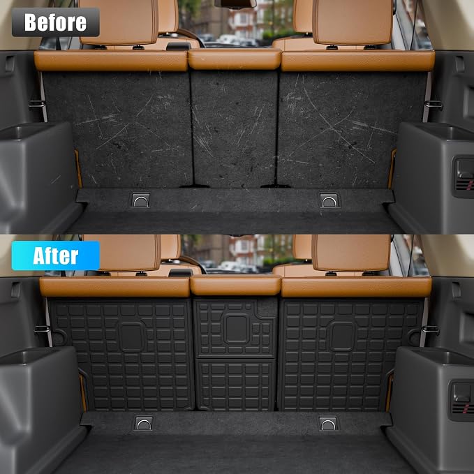 2nd Row Back Seat Cover for 2010-2024 Toyota 4 Runner 5 Seat | Fit W/O&with Sliding Tray, 2nd Row Seat Protector Kick Mat Backrest Mats Cargo Mat TPE All Weather 2023 4Runner Accessories - Image 2