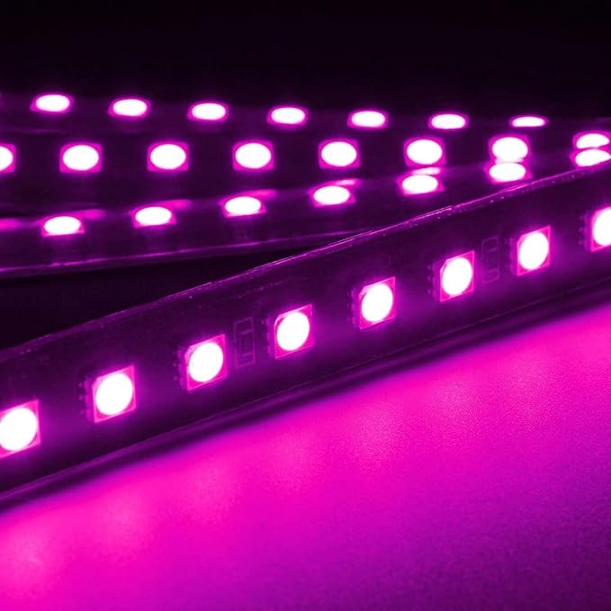 EJ's SUPER CAR 4PCS 48 LED Car Interior Lights, Pink Under Dash Light Kit | 12V Car Charger Powered, Waterproof Pink Neon Atmosphere Light Strips for Car Interior Decoration and Accent Lighting - Image 4