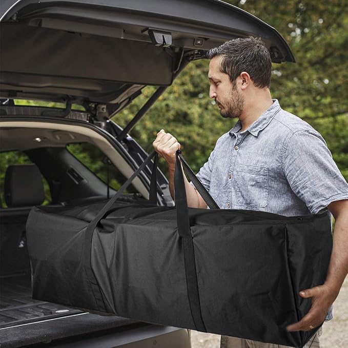 Sports Duffle Bag - Extra Large Travel Duffel Luggage Bag with Upgrade Zipper, Sturdy & Water Resistant, Black (Black 47inch) | Heavy Duty Dual Zipper, 600D Polyester, Oversized Capacity, Sturdy & Water Resistant for Camping Outdoor Moving, Black - Image 2