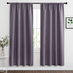 RYB HOME Blackout Curtains for Bedroom Living Room Nursery 72 inches Long | Thermal Insulated, Privacy Protection, Rod Pocket, Drapes for Office Home Theater, W42 x L72, Greyish Purple, 2 Panels by RYBHOME