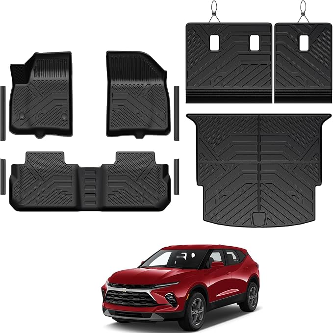 Floor Mats for 2019-2026 Chevy Blazer Accessories (Not for EV) | Full-Coverage Set with Cargo Liner & Backrest Protector, Odorless & Durable, All-Weather Protection, 3D Laser Fit by GALVAGNITE