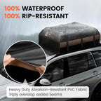 Car Rooftop Cargo Carrier Bag, 15 Cubic Feet Waterproof Roof Cargo Bag for Sedan SUV Minivan, Fit Vehicles with/Without Roof Rack, Sidebars & Crossbars - Max Size 44" L x34 W x17 H - Image 3
