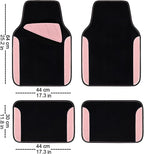 CAR PASS Waterproof Universal Fit Car Floor Mats, Car Mats Fit for SUV,Vans,sedans, Trucks,Set of 4pcs Car Carpet with Driver Heel Pad (Light Pink) - Image 2