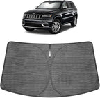 Proadsy Custom Fit 2014-2026 Jeep Grand Cherokee Car Windshield Sun Shade | Ice Crystal Micro-Refraction Blocks 99% UV, Drops Cabin Temp 54°F. Foldable Full Coverage for Summer Parking/Camping Privacy by Proadsy