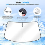 Canvcle Windshield Sun Shade for Toyota Prius 2023-2025 2026 Accessories Upgraded Double-Layer Front Window Sunshade Cover Sun Visor Protector Foldable Block UV Rays Keep Vehicle Cool - Image 5
